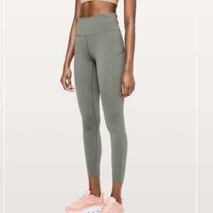 Lululemon fast and free legging tights gray sage